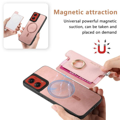For Motorola Moto G 5G (2024) Case 2-in-1 Magnetic Detachable Card Holder Leather+TPU Phone Cover