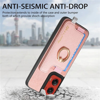 For Motorola Moto G 5G (2024) Case 2-in-1 Magnetic Detachable Card Holder Leather+TPU Phone Cover