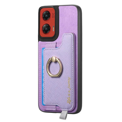 For Motorola Moto G 5G (2024) Case 2-in-1 Magnetic Detachable Card Holder Leather+TPU Phone Cover