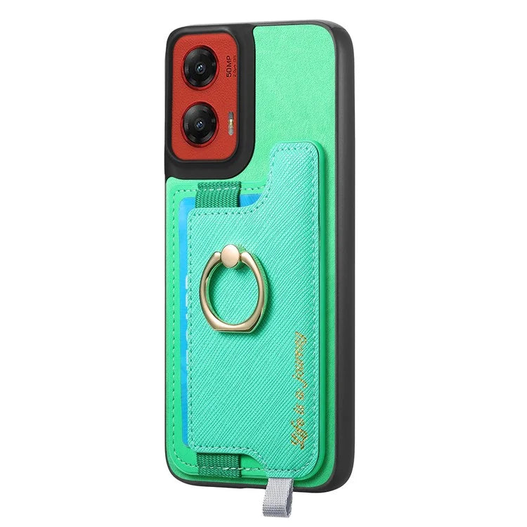 For Motorola Moto G 5G (2024) Case 2-in-1 Magnetic Detachable Card Holder Leather+TPU Phone Cover