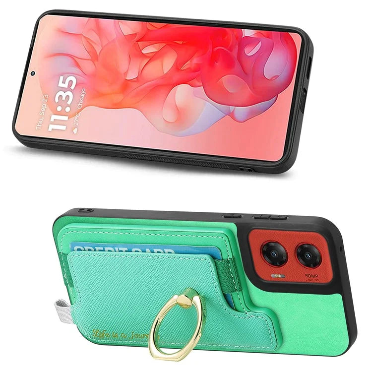 For Motorola Moto G 5G (2024) Case 2-in-1 Magnetic Detachable Card Holder Leather+TPU Phone Cover