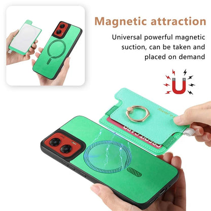 For Motorola Moto G 5G (2024) Case 2-in-1 Magnetic Detachable Card Holder Leather+TPU Phone Cover