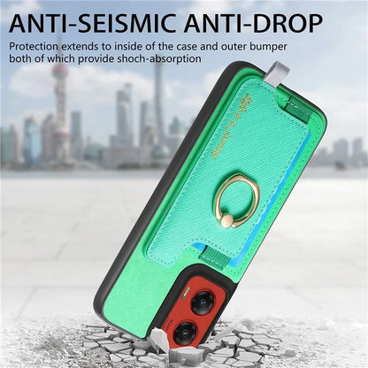For Motorola Moto G 5G (2024) Case 2-in-1 Magnetic Detachable Card Holder Leather+TPU Phone Cover