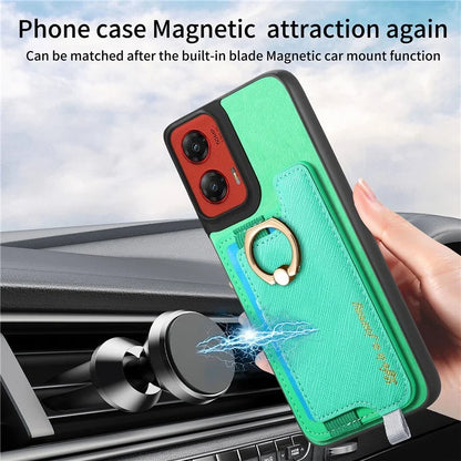 For Motorola Moto G 5G (2024) Case 2-in-1 Magnetic Detachable Card Holder Leather+TPU Phone Cover