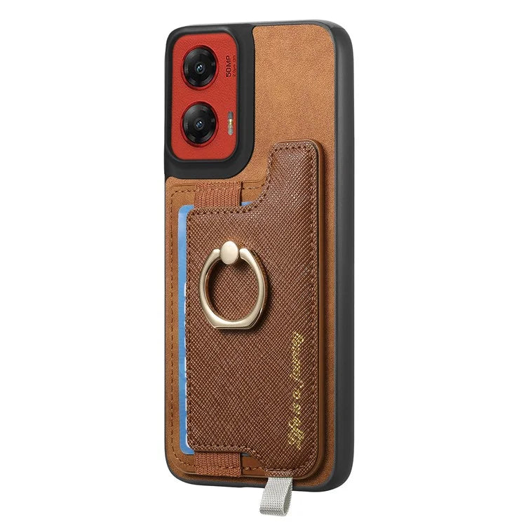 For Motorola Moto G 5G (2024) Case 2-in-1 Magnetic Detachable Card Holder Leather+TPU Phone Cover