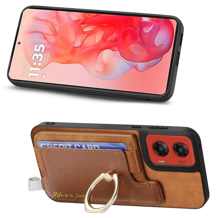 For Motorola Moto G 5G (2024) Case 2-in-1 Magnetic Detachable Card Holder Leather+TPU Phone Cover
