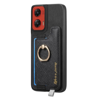 For Motorola Moto G 5G (2024) Case 2-in-1 Magnetic Detachable Card Holder Leather+TPU Phone Cover