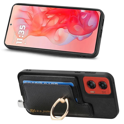 For Motorola Moto G 5G (2024) Case 2-in-1 Magnetic Detachable Card Holder Leather+TPU Phone Cover
