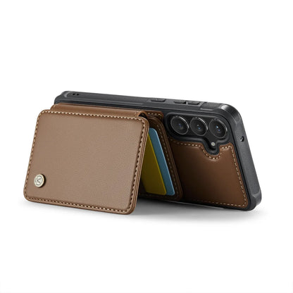 For Samsung Galaxy S23 FE Case JEEHOOD J05 Card Holder Kickstand Leather+TPU Phone Cover
