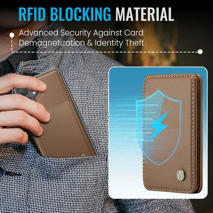 For Samsung Galaxy S23 FE Case JEEHOOD J05 Card Holder Kickstand Leather+TPU Phone Cover