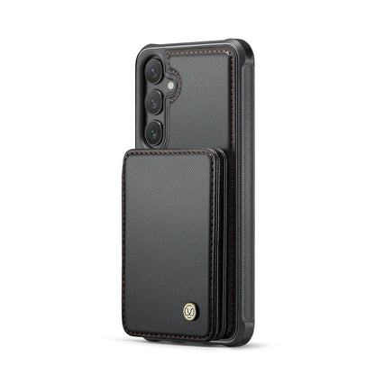 For Samsung Galaxy S23 FE Case JEEHOOD J05 Card Holder Kickstand Leather+TPU Phone Cover