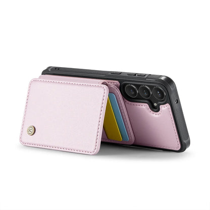 For Samsung Galaxy S23 FE Case JEEHOOD J05 Card Holder Kickstand Leather+TPU Phone Cover