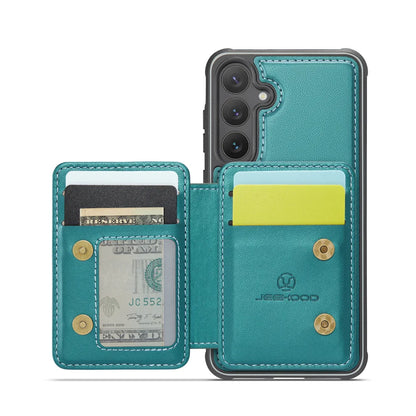 For Samsung Galaxy S23 FE Case JEEHOOD J05 Card Holder Kickstand Leather+TPU Phone Cover