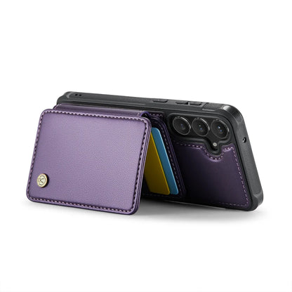 For Samsung Galaxy S23 FE Case JEEHOOD J05 Card Holder Kickstand Leather+TPU Phone Cover