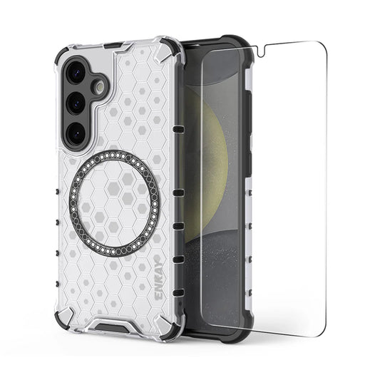 For Samsung Galaxy S23+ ENKAY Hat-Prince Magnetic Case Honeycomb Design TPU+PC Phone Cover + 0.18mm Screen Protector