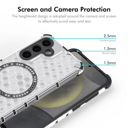 For Samsung Galaxy S23+ ENKAY Hat-Prince Magnetic Case Honeycomb Design TPU+PC Phone Cover + 0.18mm Screen Protector