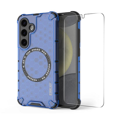 For Samsung Galaxy S23+ ENKAY Hat-Prince Magnetic Case Honeycomb Design TPU+PC Phone Cover + 0.18mm Screen Protector