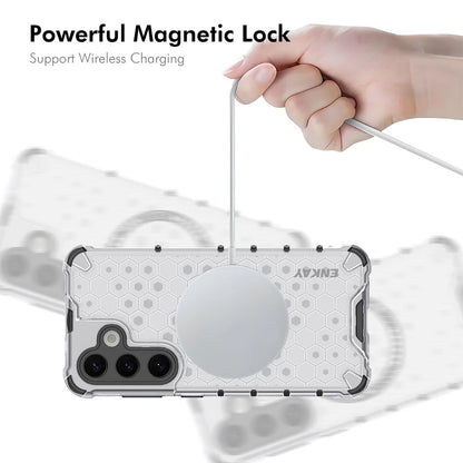 For Samsung Galaxy S23+ ENKAY Hat-Prince Magnetic Case Honeycomb Design TPU+PC Phone Cover + 0.18mm Screen Protector