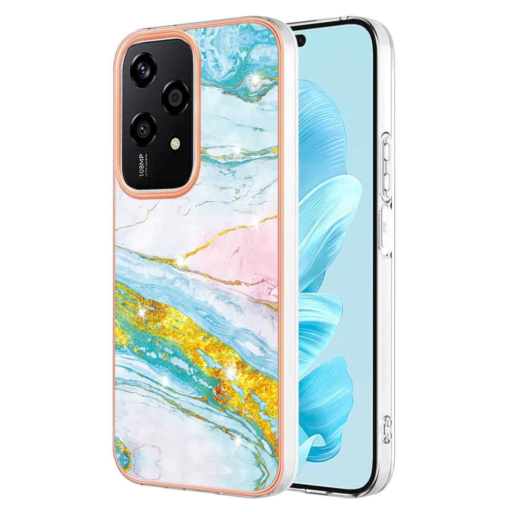 For Honor 200 Lite Case YB IMD Series-2 Style-B IMD Marble Pattern TPU Back Cover