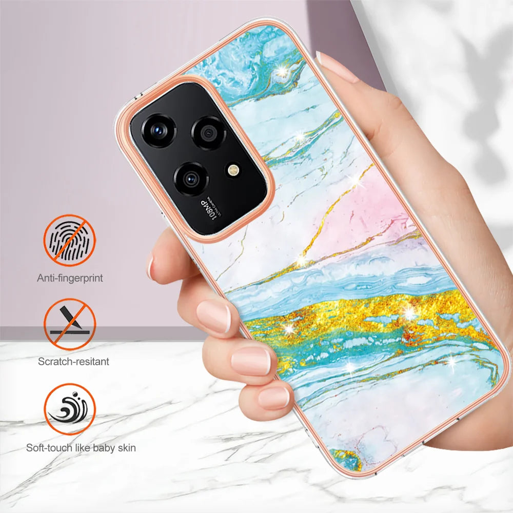 For Honor 200 Lite Case YB IMD Series-2 Style-B IMD Marble Pattern TPU Back Cover
