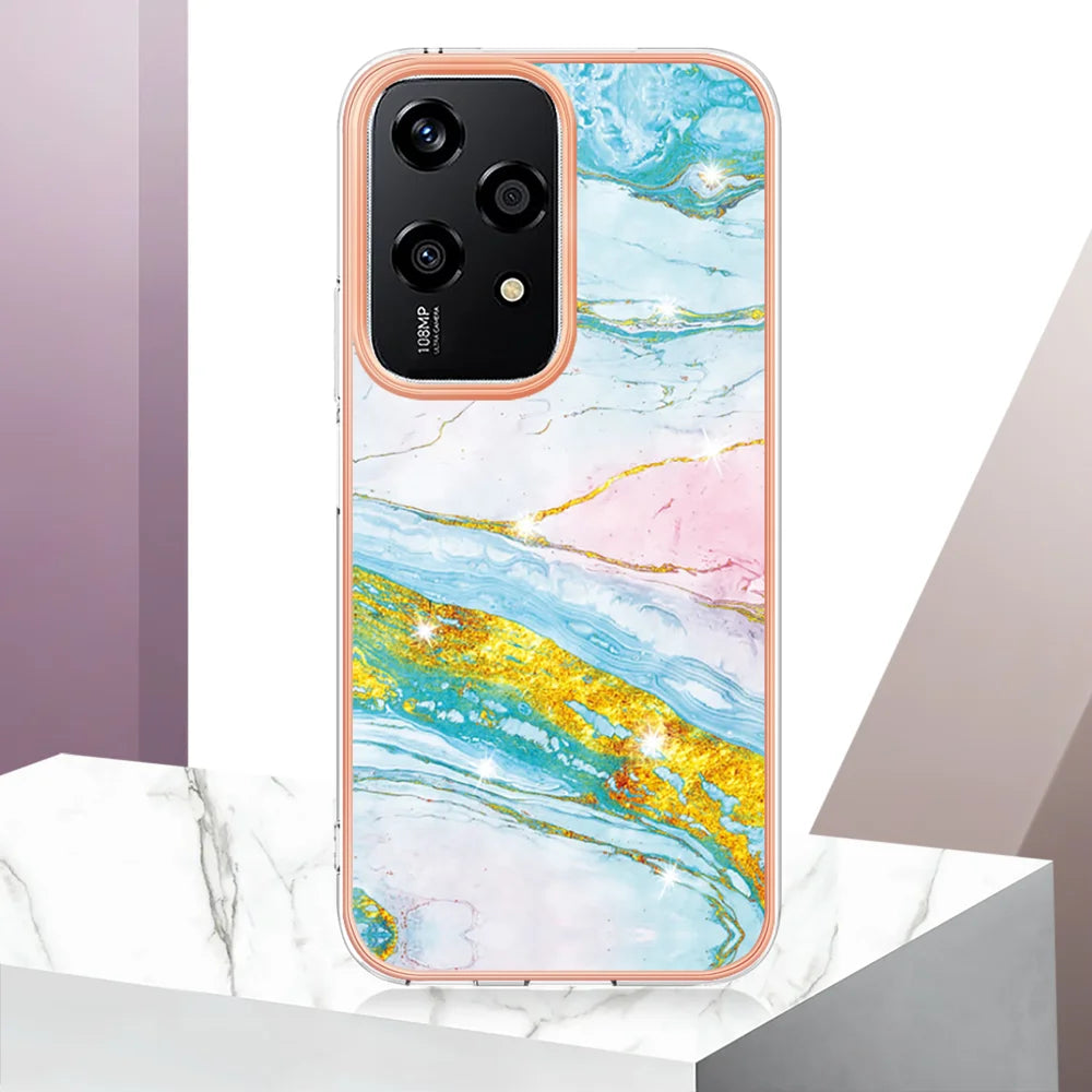 For Honor 200 Lite Case YB IMD Series-2 Style-B IMD Marble Pattern TPU Back Cover