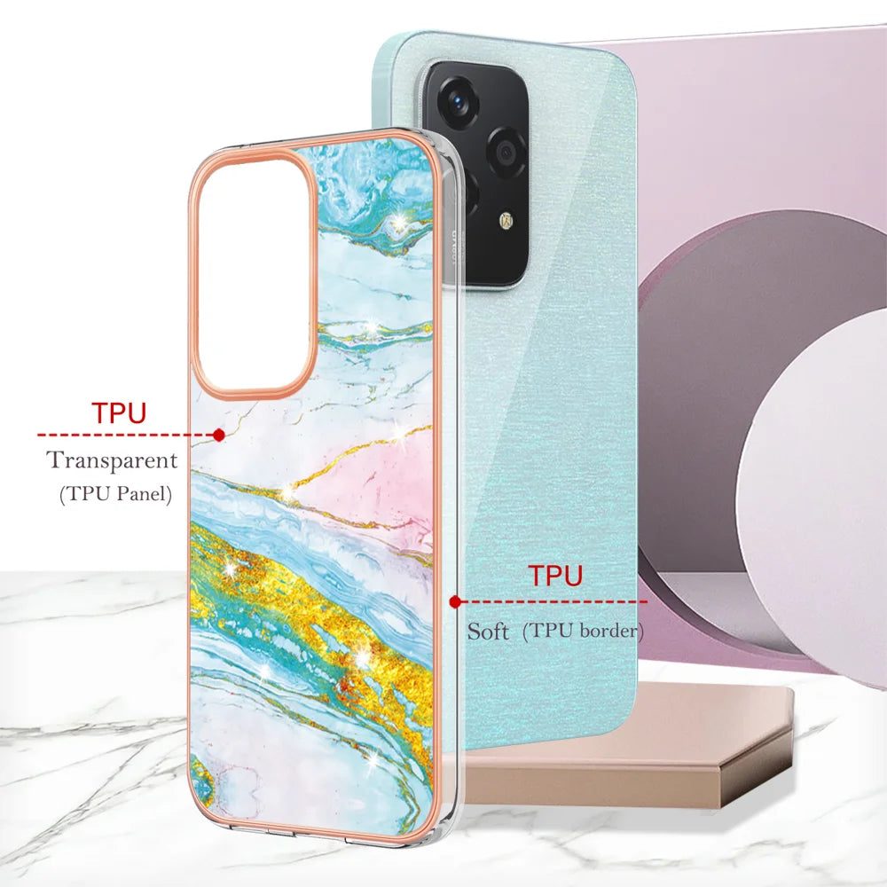 For Honor 200 Lite Case YB IMD Series-2 Style-B IMD Marble Pattern TPU Back Cover