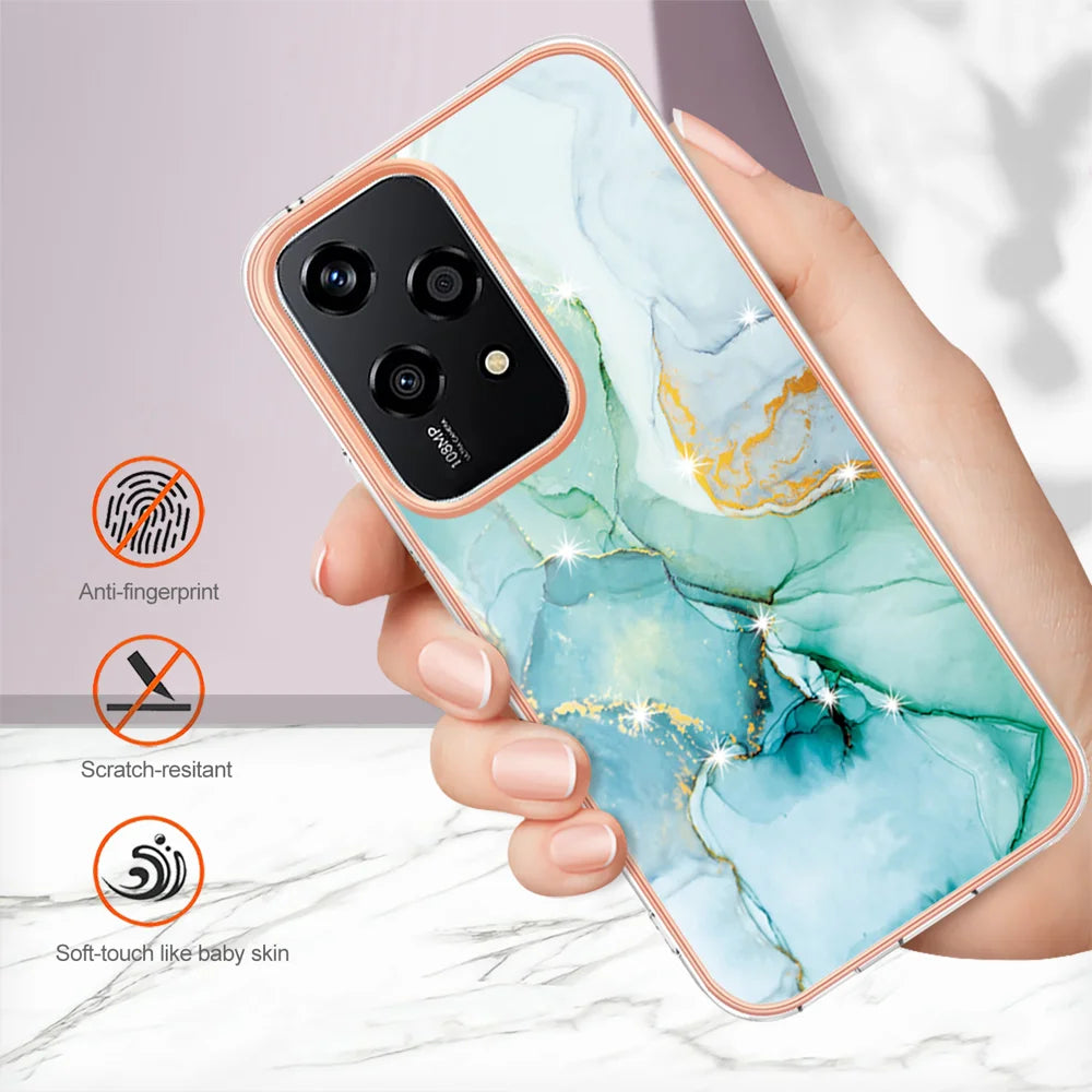 For Honor 200 Lite Case YB IMD Series-2 Style-B IMD Marble Pattern TPU Back Cover
