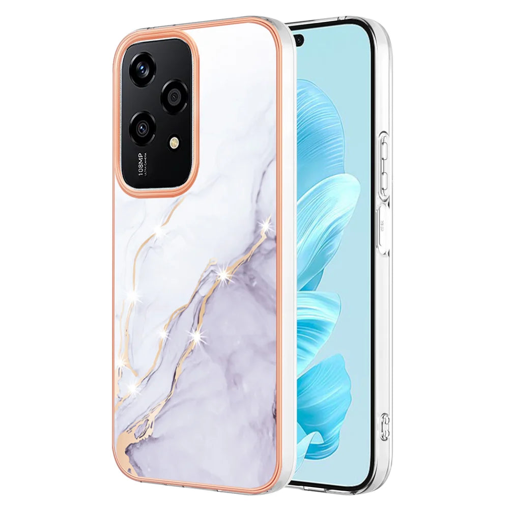 For Honor 200 Lite Case YB IMD Series-2 Style-B IMD Marble Pattern TPU Back Cover