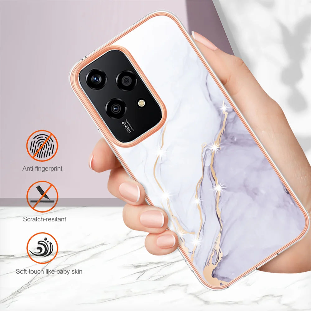 For Honor 200 Lite Case YB IMD Series-2 Style-B IMD Marble Pattern TPU Back Cover