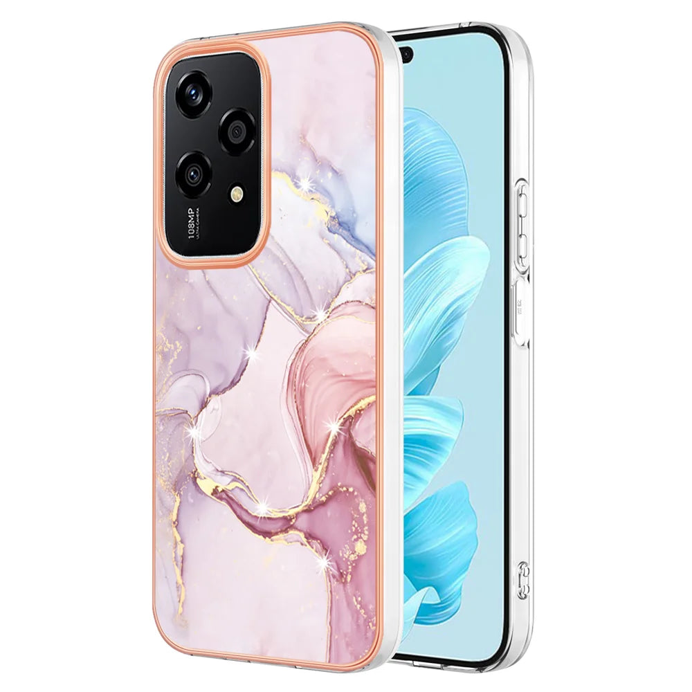 For Honor 200 Lite Case YB IMD Series-2 Style-B IMD Marble Pattern TPU Back Cover