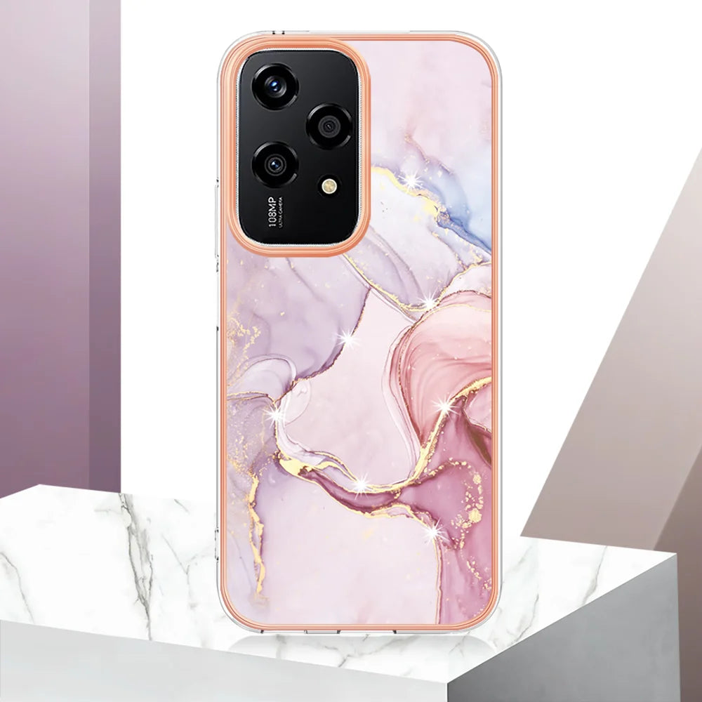 For Honor 200 Lite Case YB IMD Series-2 Style-B IMD Marble Pattern TPU Back Cover