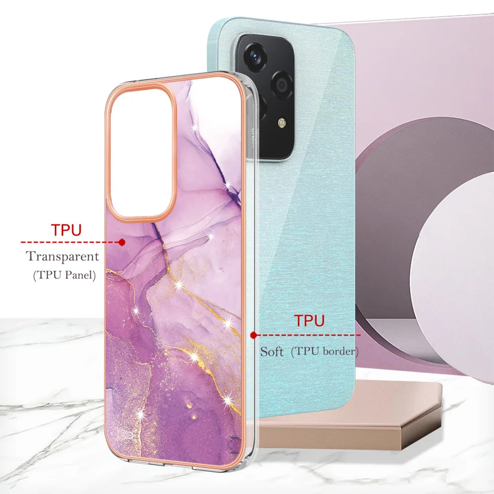 For Honor 200 Lite Case YB IMD Series-2 Style-B IMD Marble Pattern TPU Back Cover