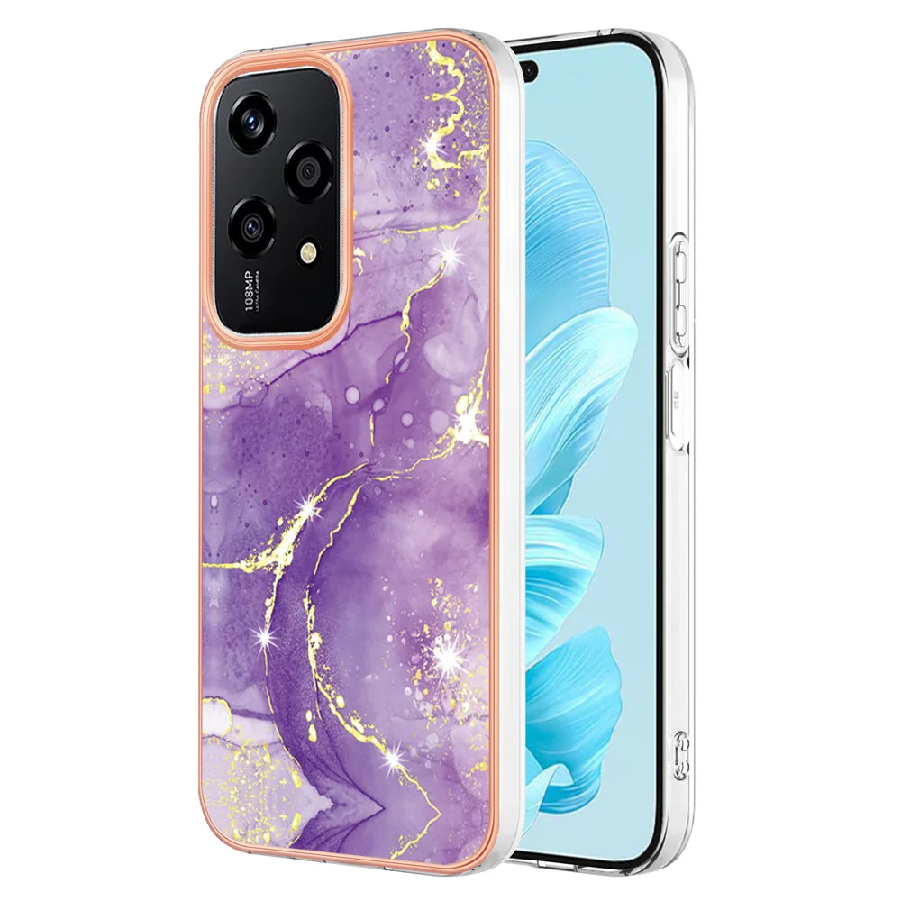 For Honor 200 Lite Case YB IMD Series-2 Style-B IMD Marble Pattern TPU Back Cover