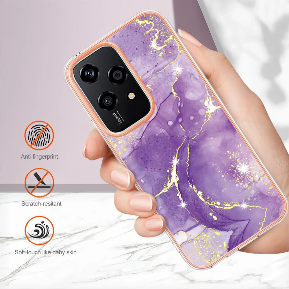 For Honor 200 Lite Case YB IMD Series-2 Style-B IMD Marble Pattern TPU Back Cover