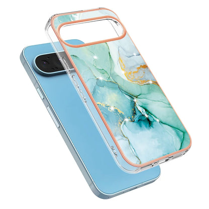 For Google Pixel 9 Pro / Google Pixel 9 Case YB IMD Series-2 Style-B IMD Marble Pattern TPU Back Cover