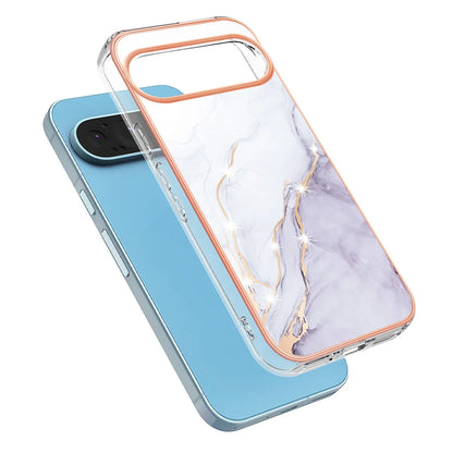 For Google Pixel 9 Pro / Google Pixel 9 Case YB IMD Series-2 Style-B IMD Marble Pattern TPU Back Cover