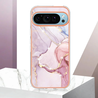 For Google Pixel 9 Pro / Google Pixel 9 Case YB IMD Series-2 Style-B IMD Marble Pattern TPU Back Cover