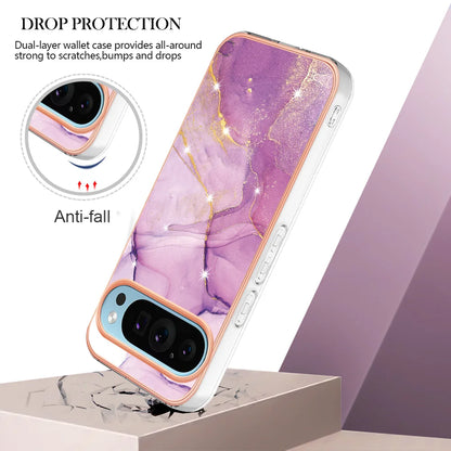 For Google Pixel 9 Pro XL Case YB IMD Series-2 Style-B IMD Marble Pattern TPU Back Cover