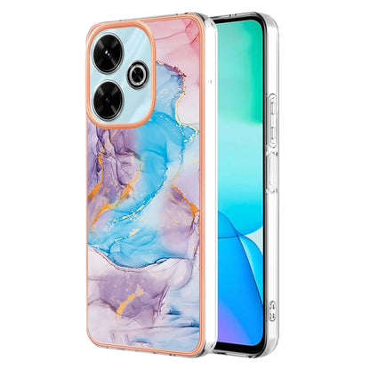 For Xiaomi Redmi 13 4G Case YB IMD Series-1 Style-A  IMD Marble Flower Pattern TPU Phone Cover