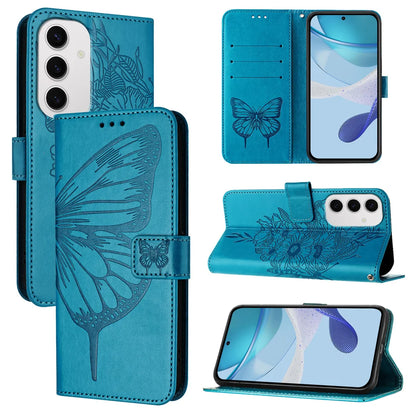 For Samsung Galaxy S24 FE Case YB Imprinting Series-4 Butterfly Flower Flip Wallet Leather Phone Cover