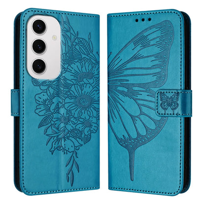 For Samsung Galaxy S24 FE Case YB Imprinting Series-4 Butterfly Flower Flip Wallet Leather Phone Cover