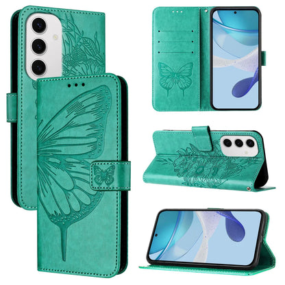 For Samsung Galaxy S24 FE Case YB Imprinting Series-4 Butterfly Flower Flip Wallet Leather Phone Cover