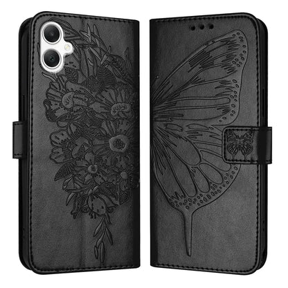 For Samsung Galaxy A06 Case YB Imprinting Series-4 Butterfly Flower Flip Wallet Leather Phone Cover