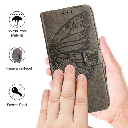For Samsung Galaxy A06 Case YB Imprinting Series-4 Butterfly Flower Flip Wallet Leather Phone Cover