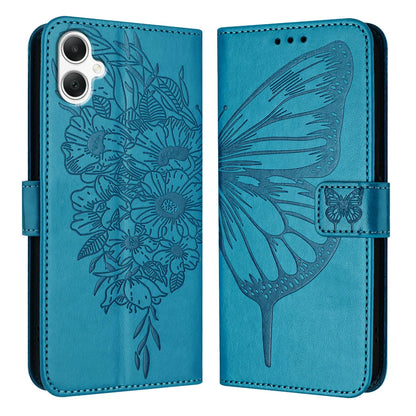 For Samsung Galaxy A06 Case YB Imprinting Series-4 Butterfly Flower Flip Wallet Leather Phone Cover