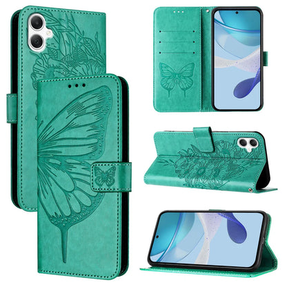 For Samsung Galaxy A06 Case YB Imprinting Series-4 Butterfly Flower Flip Wallet Leather Phone Cover