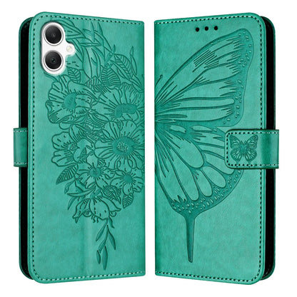 For Samsung Galaxy A06 Case YB Imprinting Series-4 Butterfly Flower Flip Wallet Leather Phone Cover