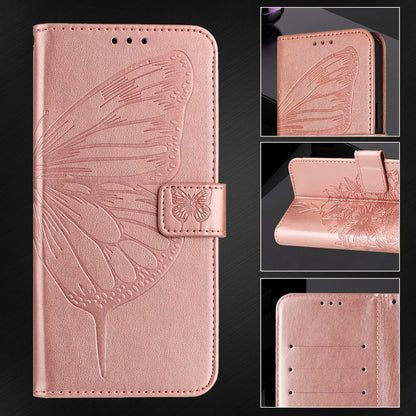 For Samsung Galaxy A06 Case YB Imprinting Series-4 Butterfly Flower Flip Wallet Leather Phone Cover
