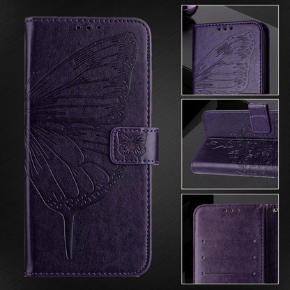 For Samsung Galaxy A06 Case YB Imprinting Series-4 Butterfly Flower Flip Wallet Leather Phone Cover