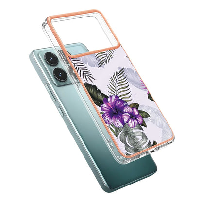 For Xiaomi Redmi K70 Pro 5G / Xiaomi Poco F6 Pro 5G / Xiaomi Redmi K70 5G Case YB IMD Series-1 Style-A  IMD Marble Flower Pattern TPU Phone Cover